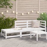 Maison Chic Vrtni kavč - Zunanji kavč s stolčkom za noge dvosed bela trdna borovina, (22042069) | Shoptok.si