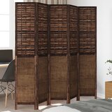  The Living Store Paravan 5-delni temno rjav trden les pavlovnije - Pregrada Za Prostor, (21494139) | Shoptok.si