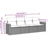  4-dijelni set vrtnih sofa od poliratana s jastucima sivi | shoptok.hr
