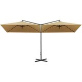  Dvostruki suncobran s čeličnim stupom 600 x 300 cm smeđesivi | shoptok.hr