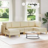  Set namještaja za dnevni boravak s jastukom 6 pcs Krem Tkanina | shoptok.hr