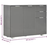  Komoda visoki sjaj siva 107x35x80,5 cm | shoptok.hr