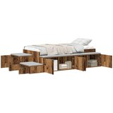 vidaXL Postelja s shranjevanjem iz starega lesa 90x200 cm, (22083989) | Shoptok.si
