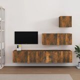 The Living Store Komplet TV omaric 4-delni dimljen hrast inženirski les - TV Omarica, (21374809) Cene