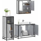 vidaXL 3-dijelni set kupaonskog namještaja siva boja hrasta drveni | shoptok.hr