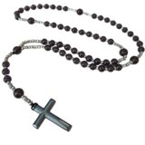 IZMAEL Ogrlica Rožni venec - Vijolična | Shoptok.si