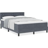 vidaXL Vzmetnica z okvirjem v temno sivi barvi 140x200 cm iz žameta | Shoptok.si