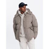 Ombre Heavily insulated men's peplum puffer jacket - brown | shoptok.hr