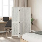 Sobna pregrada s 3 panela bijela od masivnog drva paulovnije | shoptok.hr