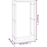  Stalak za drva za ogrjev mat crni 50x28x94 cm čelični | shoptok.hr