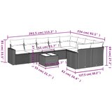  10-dijelni set vrtnih sofa od poliratana s jastucima crni | shoptok.hr