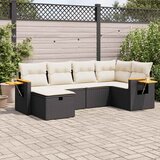  6-dijelni set vrtnih sofa s jastucima crni od poliratana Cijene