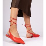 D/CEO marka niezdefiniowana Red flat pumps made of eco-leather Terry | ePonuda.com