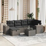 Maison Chic Seti vrtnega pohištva - Vrtna garnitura - Vrtni pohištvo set 7-delna z blazinami siv poli ratan, (21802182) | Shoptok.si
