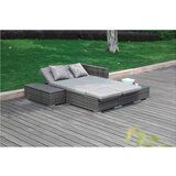Garden Pleasure Siva vrtna garnitura iz umetnega ratana za 4 osebe Alcudia - | Shoptok.si