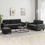  3-dijelni set sofa crni od tkanine | Eponuda.ba