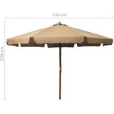  Zunanji senčnik z lesenim drogom 330 cm taupe, (20609821) | Shoptok.si