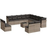  14-dijelni set vrtnih sofa poliratan s jastucima svijetlosivi | shoptok.hr