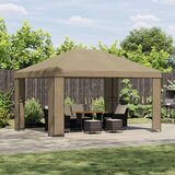 Gazebo 4 × 3 m Bež Poliester i čelik 190 gsm | shoptok.hr