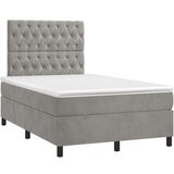  Box spring s madracem LED svjetlosivi 120x200 cm baršun | shoptok.hr