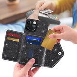 INORCO Ovitek za telefon s trikotnim držalom za kartice za iPhone 14 Pro s stojalom PU usnje+TPU, (22035002) | Shoptok.si