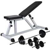Klupa za vježbanje sa setom utega 30 5 kg