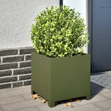 vidaXL Vrtno korito olivno zelena 40x40x40 cm jeklo Cene
