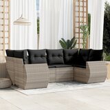  6-dijelni set vrtnih sofa od poliratana s jastucima svjetlosivi | shoptok.hr
