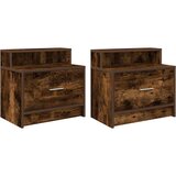 Maison Chic 2 kose Nočne omarice - Nočne mize s predalom dimljeni hrast 51x31x47 cm, (21688942) Cene