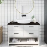  Kupaonska radna ploča tamnosmeđa 120x50x(2-4) cm tretirano drvo | shoptok.hr