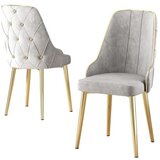 Hanah home set trpezarijskih stolica Krax 8 kom, siva tkanina Babyface, zlatne metalne noge | Eponuda.com