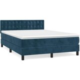  Krevet s oprugama i madracem tamnoplavi 140x190 cm baršunasti | shoptok.hr