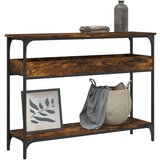  The Living Store Konzolna mizica s polico dimljeni hrast 100x29x75 cm inž. les - Konzolna Mizica, (21442371) Cene