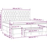 Krevet s oprugama i madracem krem 200 x 200 cm od tkanine | shoptok.hr