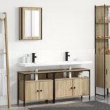 vidaXL set ormarića za kupaonicu od 3 komada od Sonoma hrasta konstruirano drvo, ormarić za umivaonik od Sonoma hrasta 80x30x60 cm konstruirano drvo | shoptok.hr
