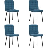 vidaXL Jedilni stoli 4 kosi moder žamet | Shoptok.si