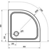 Ravak XA244401010 Chrome 80 x 80 cm polkrožna tuš kad iz litega marmorja | Shoptok.si