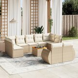 vidaXL 10-dijelni set vrtnih sofa s jastucima bež od poliratana | shoptok.hr