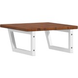  Zidna polica za umivaonik od čelika i masivne hrastovine Smeđa 50 x 50 x 2.5 cm | Shoptok.si