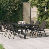 vidaXL Vrtni stol crni 180 x 80 x 70 cm od čelika i stakla Cijene