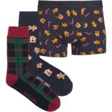 Jack & Jones set muške bokserice i čarape, 2 para, Jacxmas Check 12266765, Crni | ePonuda.com