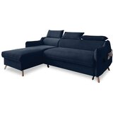 Miuform temno modra žametna raztegljiva kotna sedežna garnitura (levi kot) sweet harmony – | Shoptok.si