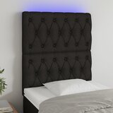  LED uzglavlje crno 80x7x118/128 cm od tkanine | shoptok.hr