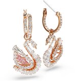 Swarovski Uhani rožnato zlata / roza / srebrna / transparentna | Shoptok.si