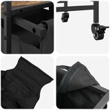  Košara za rublje s 2 pretinca i kotačićima, dimljena hrastovina | Shoptok.si