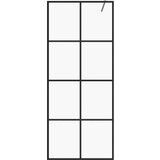 Pregrada za tuširanje s prozirnim staklom ESG 80 x 195 cm crna | shoptok.hr