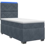  Krevet s box springom, madracem i LED-om Tamnosiva 90 x 190 cm | shoptok.hr