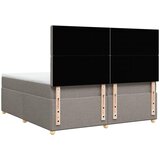  Boxspring - Krevet s oprugama i madracem smeđesivi 200x200 cm od tkanine - Sivo-smeđa 200 x 200 cm gumbi | shoptok.hr