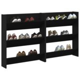 vidaXL Ormarići za cipele na zidu 2 pcs Crni hrast 60 x 18 x 60 cm | shoptok.hr
