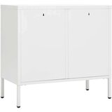 vidaXL Komoda bijela 75 x 35 x 70 cm od čelika i kaljenog stakla | shoptok.hr